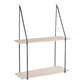 Haag Plank - plank met zwart frame en 2 natuurlijke houten planken - Velaria Interiors