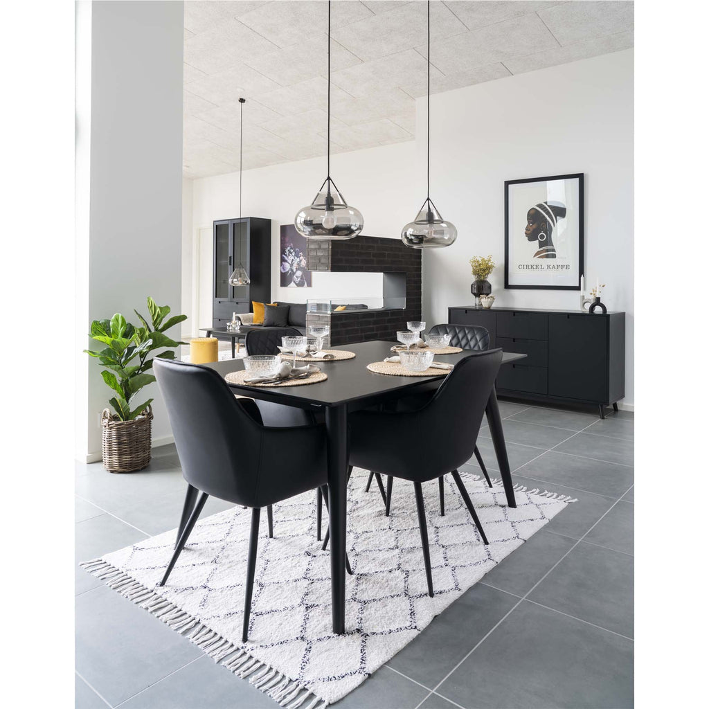 Harbo Dining Chair - Chair in black PU with black legs - set of 2 - Velaria Interiors