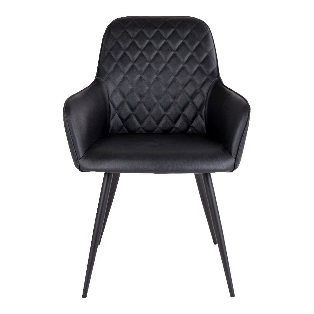 Harbo Dining Chair - Chair in black PU with black legs - set of 2 - Velaria Interiors