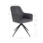 Harbo Dining Chair with Swivel - Chair with swivel in dark grey PU with black legs HN1221 - Velaria Interiors