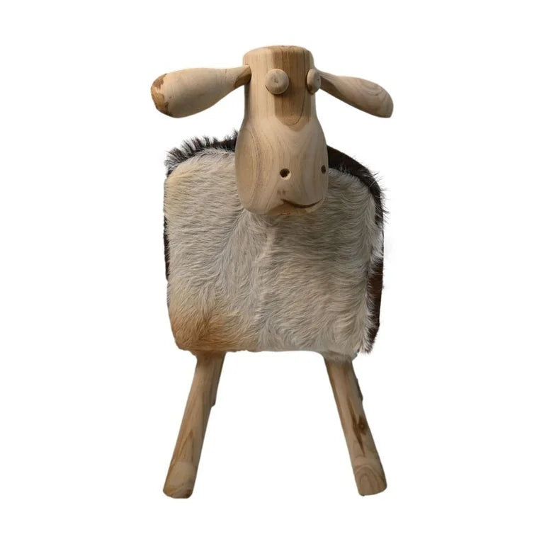 HSM Collection-Schaap Shawn Large Assorti/Naturel-Geitenhuid/Teak - Velaria Interiors