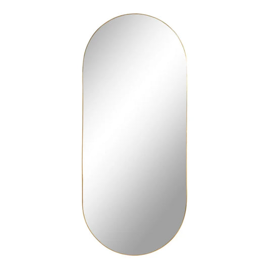 Jersey Mirror Oval - Oval mirror with brass look frame 35x80 cm - Velaria Interiors