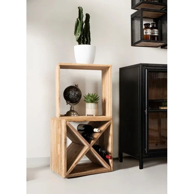 Kubus bijzettafel - gerecycled teak - Velaria Interiors