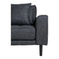 Lido Lounge Sofa - Lounge Sofa, left facing in dark grey microfibewith four pillows and black wood legs, HN1000 - Velaria Interiors