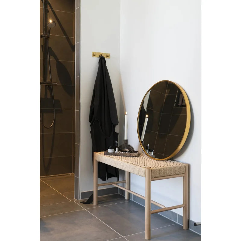 Madrid Mirror - Mirror with brass look frame Ã˜60 cm - Velaria Interiors