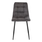 Middelfart Dining Chair - Chair in dark grey microfiber with black legs - set of 2 - Velaria Interiors