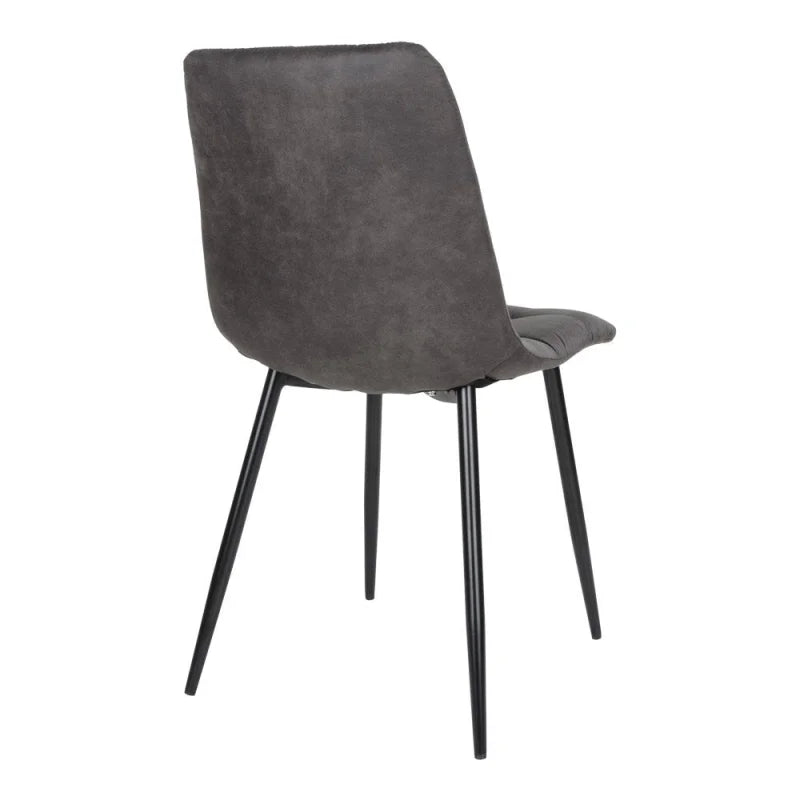 Middelfart Dining Chair - Chair in dark grey microfiber with black legs - set of 2 - Velaria Interiors