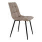 Middelfart Dining Chair - Chair in light brown microfiber with black legs - set of 2 - Velaria Interiors