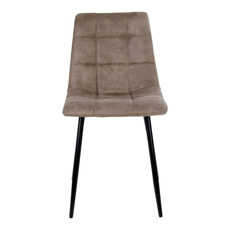 Middelfart Dining Chair - Chair in light brown microfiber with black legs - set of 2 - Velaria Interiors