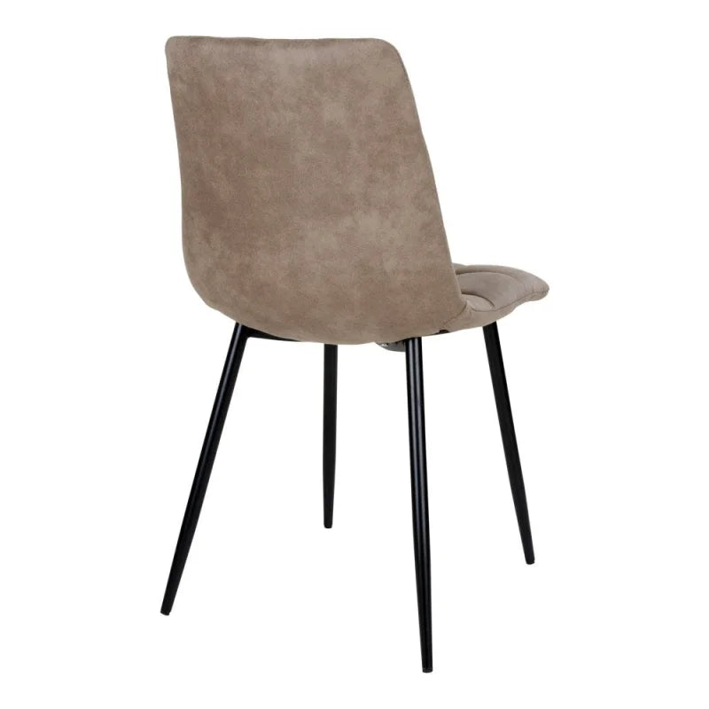 Middelfart Dining Chair - Chair in light brown microfiber with black legs - set of 2 - Velaria Interiors