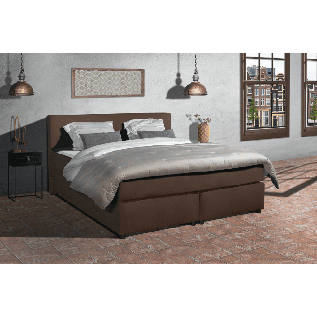 Mörgenn Boxspring Parga - Lederlook - Complete set - 140x210 - Velaria Interiors