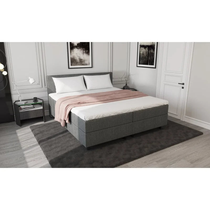 Mörgenn Opberg Boxspring Antraciet 160x210 - Velaria Interiors