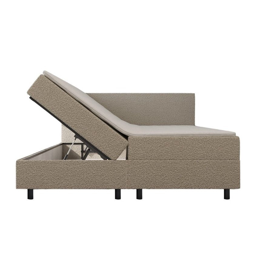 Mörgenn Opberg Boxspring Bouclé Beige 180x210 - Velaria Interiors