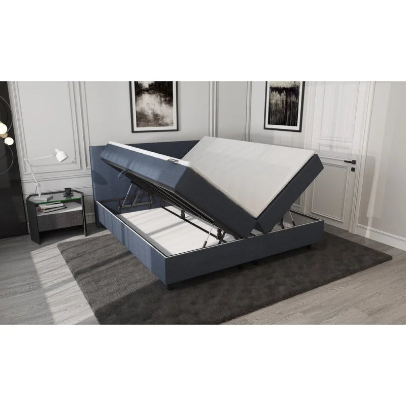 Mörgenn Opberg Boxspring Donkerblauw 140x200 - Velaria Interiors