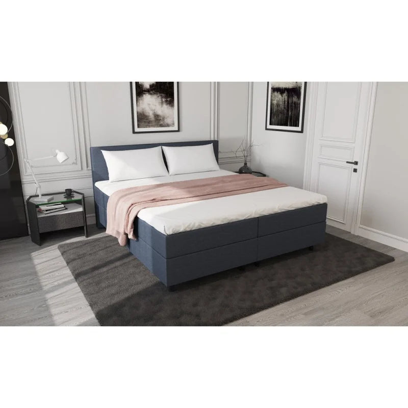 Mörgenn Opberg Boxspring Donkerblauw 140x200 - Velaria Interiors