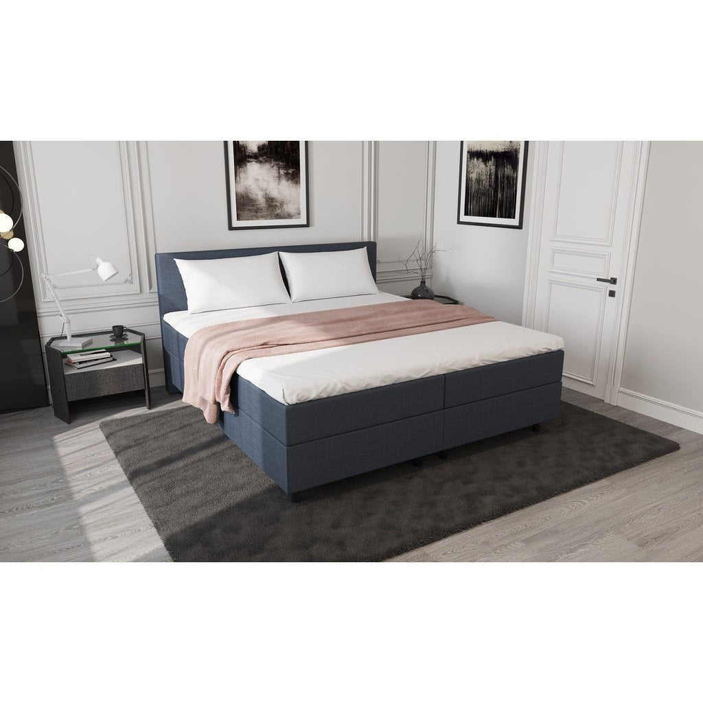 Mörgenn Opberg Boxspring Donkerblauw 140x210 - Velaria Interiors