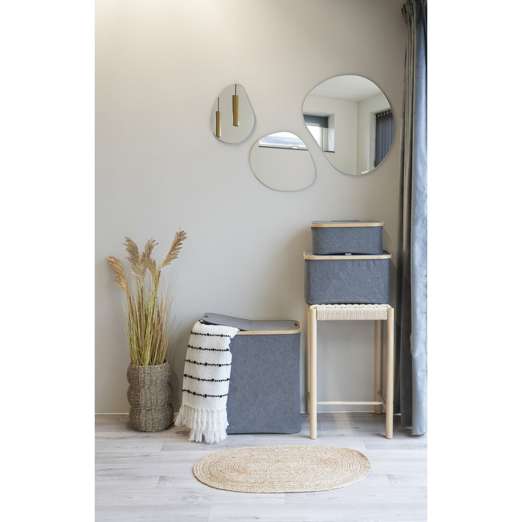 Noto Wasmand - Wasmand van bamboe/textiel, donkergrijs - Velaria Interiors