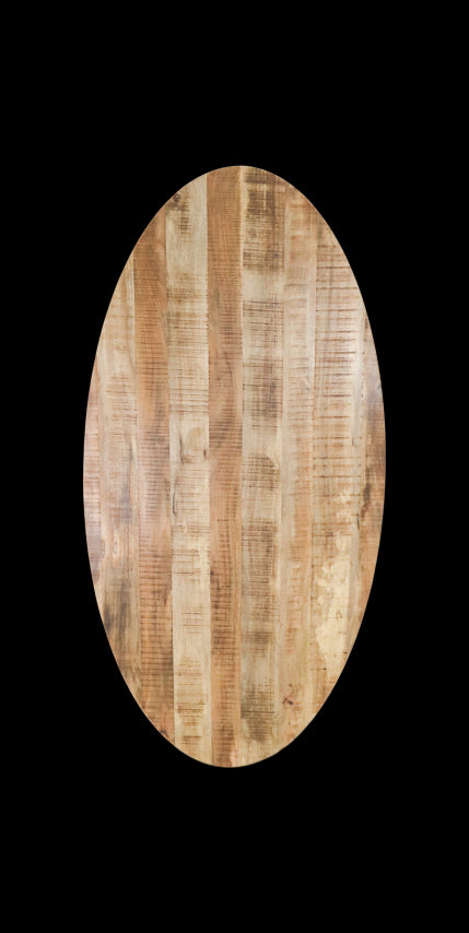 Ovaal tafelblad - 200x100x4 - Naturel - Mangohout