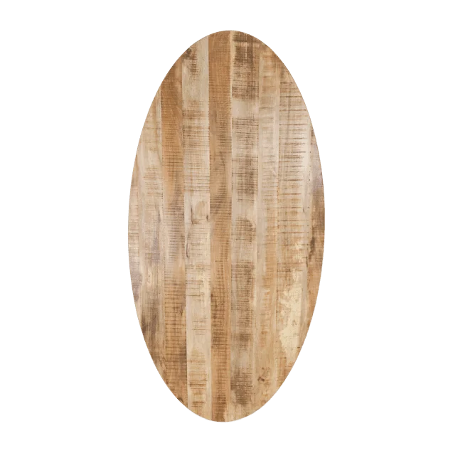 Ovaal tafelblad - 200x100x4 - Naturel - Mangohout - Velaria Interiors