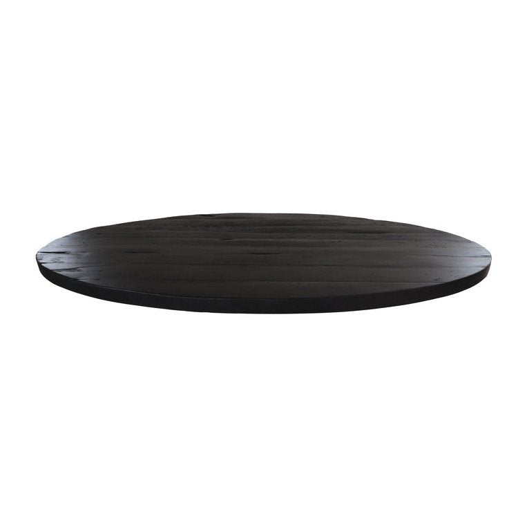 Ovaal tafelblad - 240x120x5/5.5 - Zwart - Gerecycled mangohout - Velaria Interiors