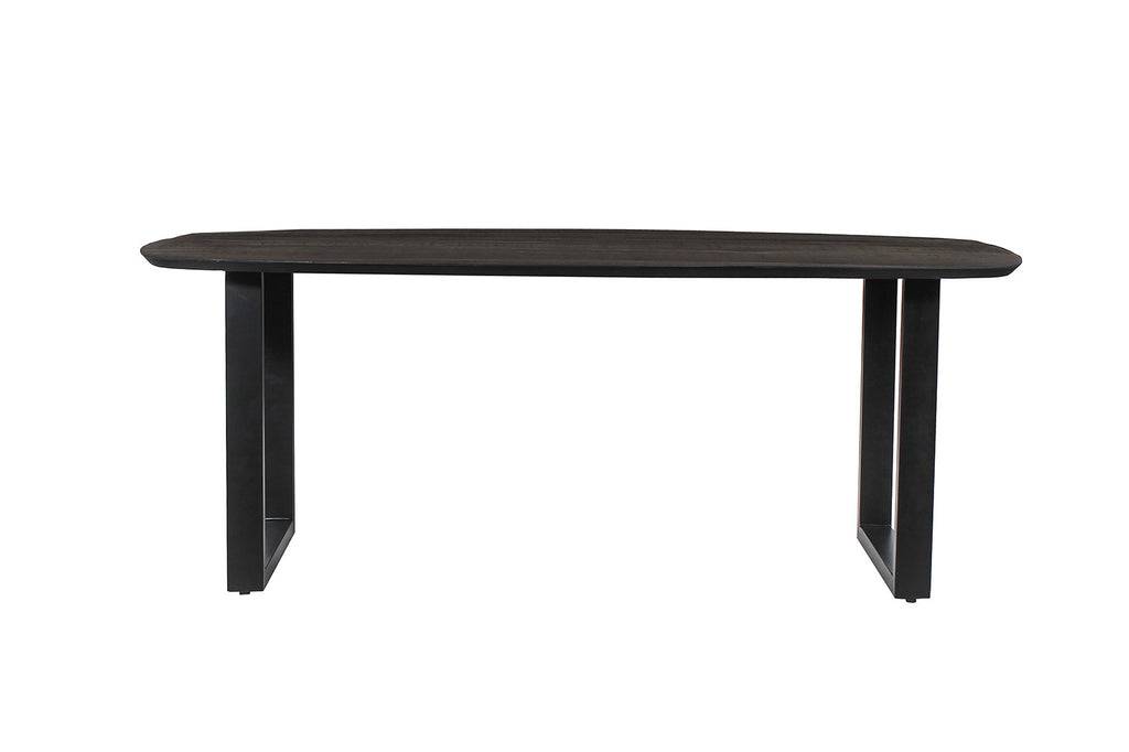 PROMO - Tafel 'Isabella' 200 cm U-Poot Ovaal Mango hout Zwart (2c) - Velaria Interiors