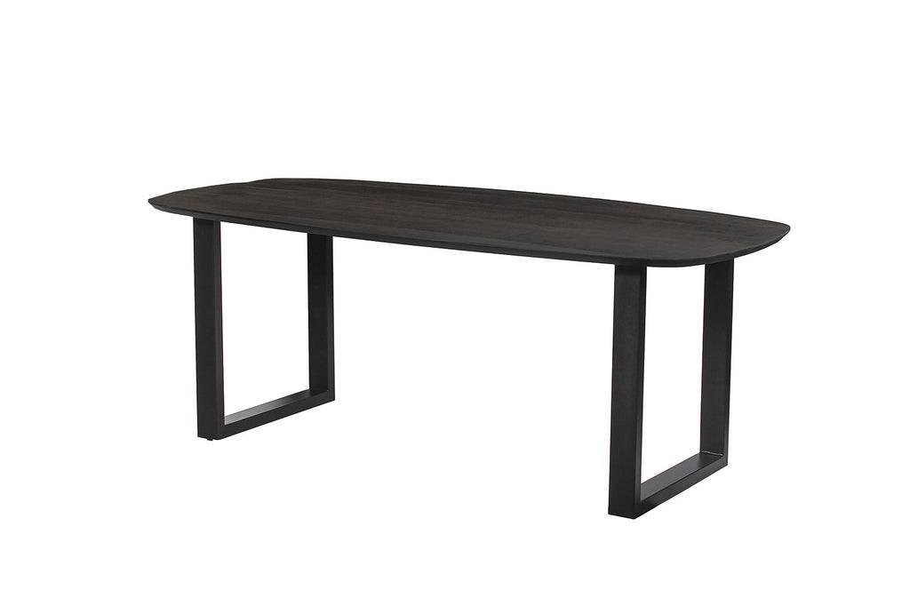 PROMO - Tafel 'Isabella' 200 cm U-Poot Ovaal Mango hout Zwart (2c) - Velaria Interiors