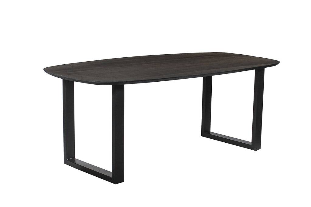 PROMO - Tafel 'Isabella' 200 cm U-Poot Ovaal Mango hout Zwart (2c) - Velaria Interiors