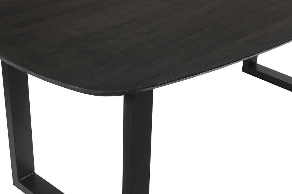 PROMO - Tafel 'Isabella' 200 cm U-Poot Ovaal Mango hout Zwart (2c) - Velaria Interiors