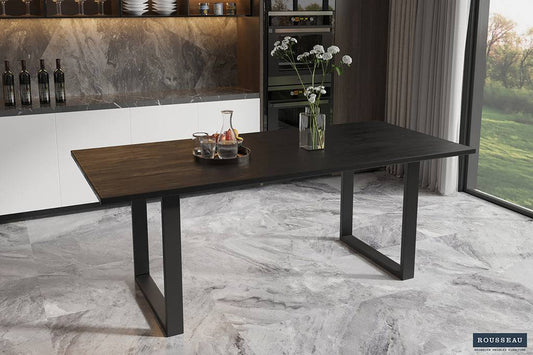 PROMO - Tafel ’Nicola’ 200 cm Rechthoekig Mango hout zwart (2c)