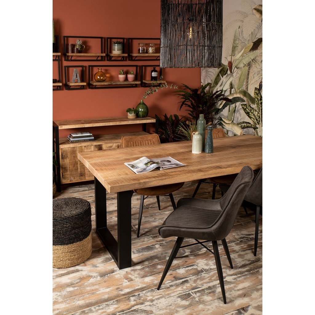 Rechthoekig tafelblad Portland - 200x100x5 - Naturel - Mangohout - Velaria Interiors
