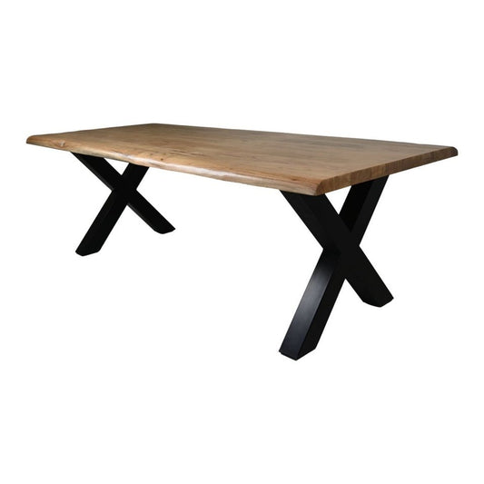 Rechthoekige tafel Soho luxe - 240x100x76 - Naturel/zwart - Acacia/metaal - Velaria Interiors