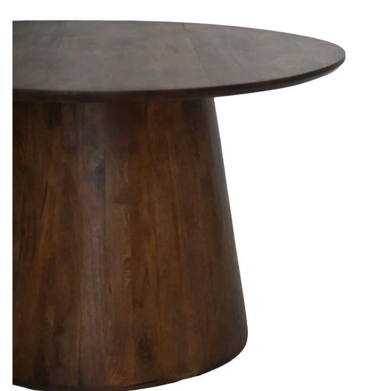 Ronde eettafel Drum - 120x120x77 - Bruin - Mangohout - Velaria Interiors