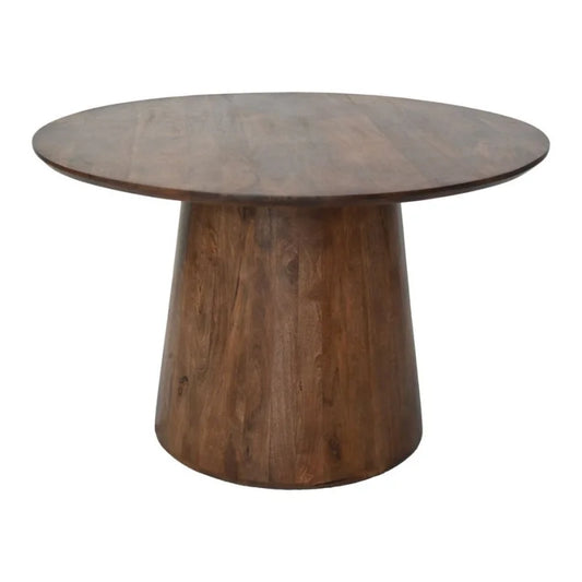 Ronde eettafel Drum - 120x120x77 - Bruin - Mangohout - Velaria Interiors