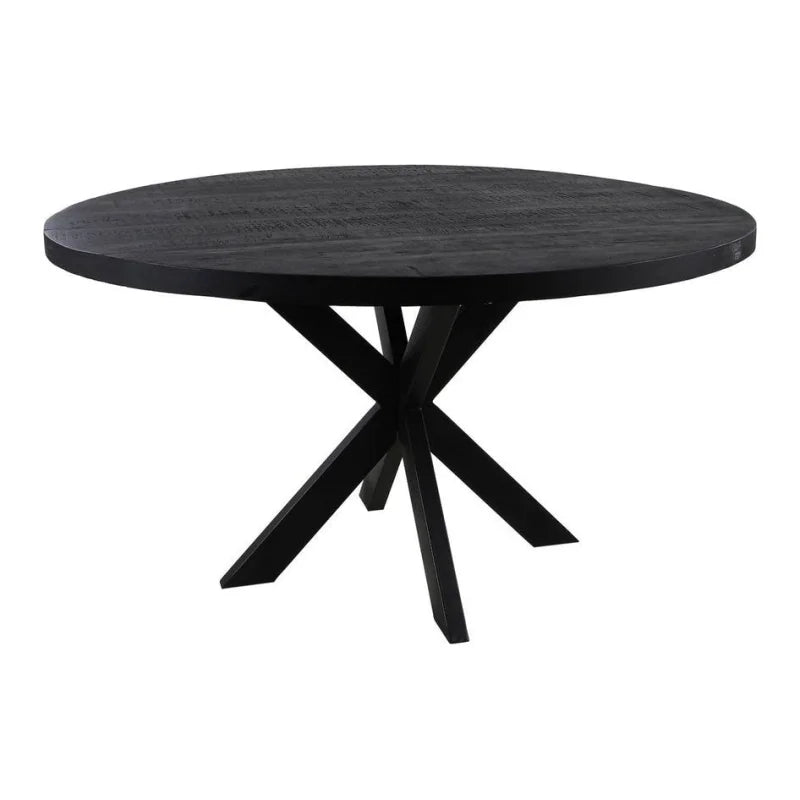 Ronde eettafel Melbourne - ø110x76  - Zwart - Mangohout/metaal - Velaria Interiors