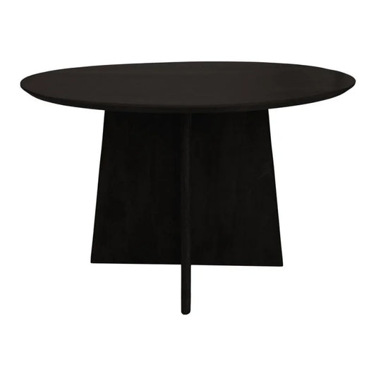 Ronde eettafel - ø140x77 - Zwart - Mangohout - Velaria Interiors