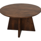 Ronde salontafel met kruispoot - mat bruin - Mangohout - Velaria Interiors