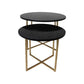 Ronde Salontafel Collin - zwart marmer - goud - set van 2 - Velaria Interiors