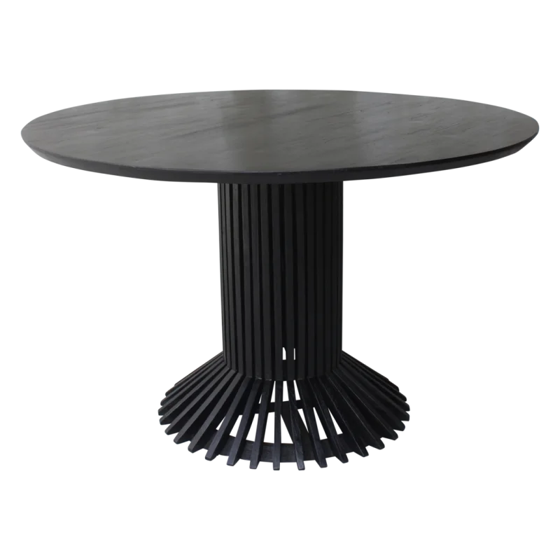 Ronde tafel Eiffel teak zwart — 120cm - Velaria Interiors