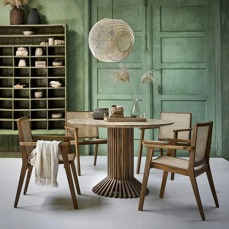 Ronde tafel van teakhout Eiffel — 120cm - Velaria Interiors