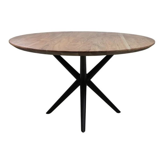 Ronde tafel Zurich - ø100x76 - Naturel/zwart - Acacia/metaal - Velaria Interiors