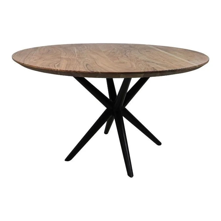 Ronde tafel Zurich - ø100x76 - Naturel/zwart - Acacia/metaal - Velaria Interiors