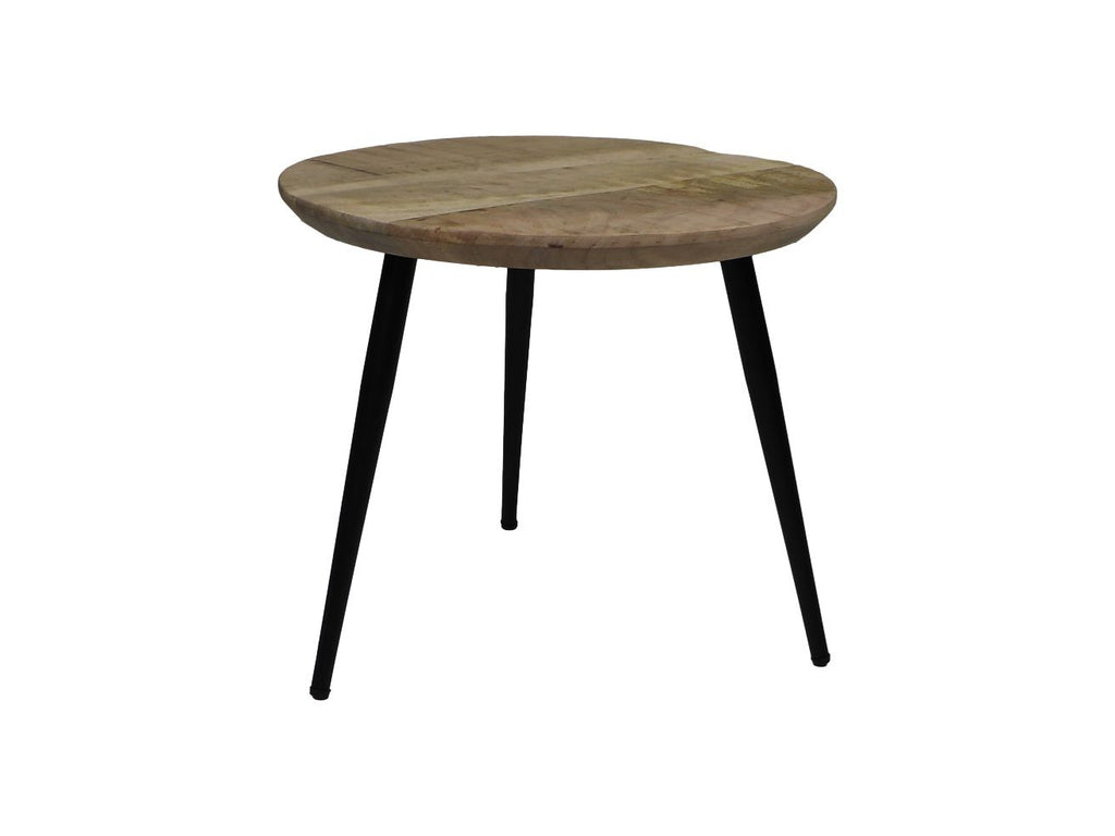 Salontafel Bern rond - ø45x38 - Naturel/zwart - Mangohout/metaal - Velaria Interiors