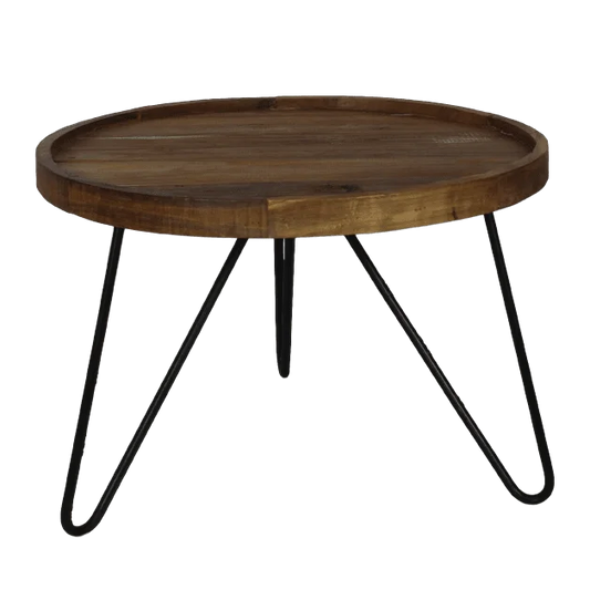 Salontafel met hairpin poten - ø60 cm - naturel wax - Velaria Interiors