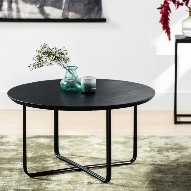 Salontafel rond, 75 cm, B340 zwart - Velaria Interiors