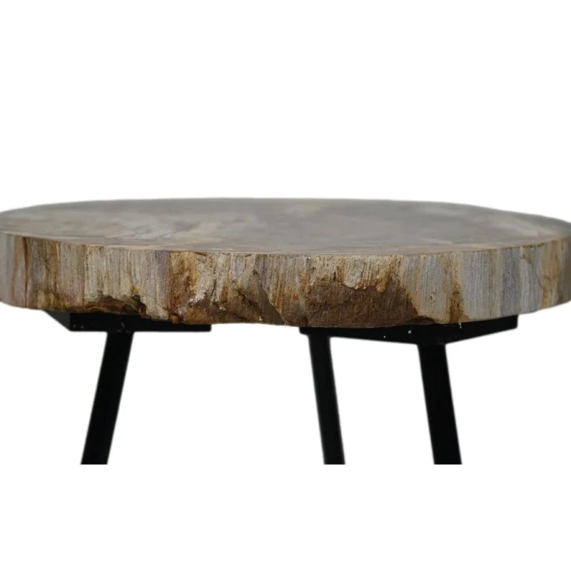 Salontafel rond - Naturel/zwart - Steen/Metaal - Velaria Interiors