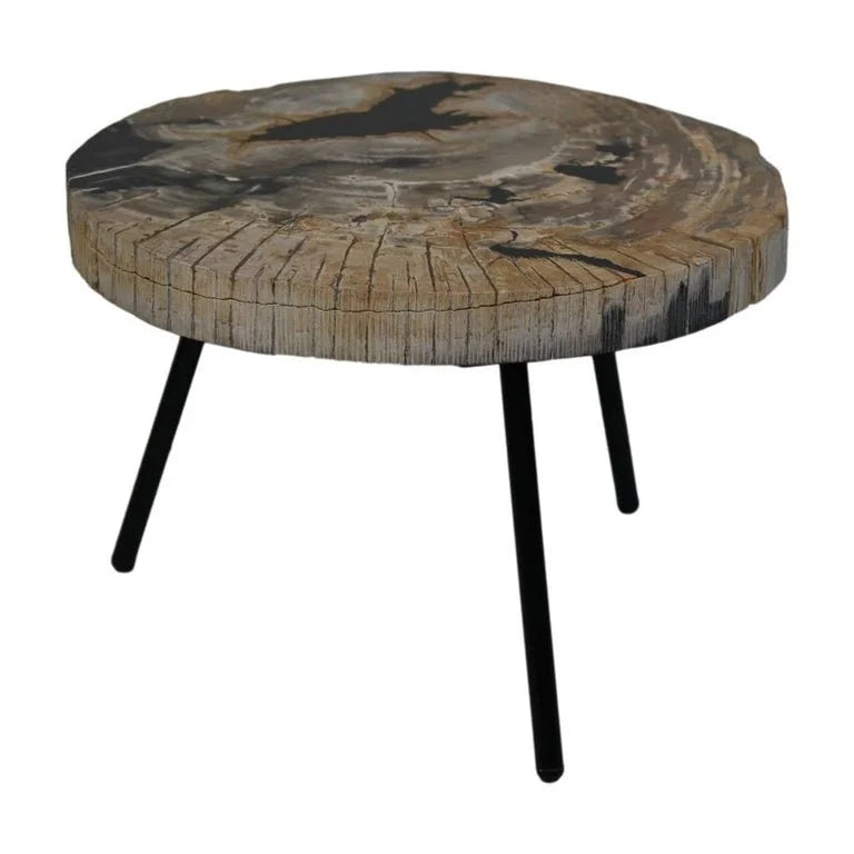 Salontafel rond - Naturel/zwart - Steen/Metaal - Velaria Interiors