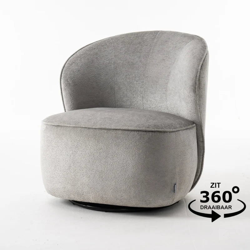 Sammy Draaifauteuil Stof Loris #08 Grey - Armstoelen