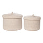 Sebal Mand - Mand met deksel, katoen, beige, set van 2 - Velaria Interiors