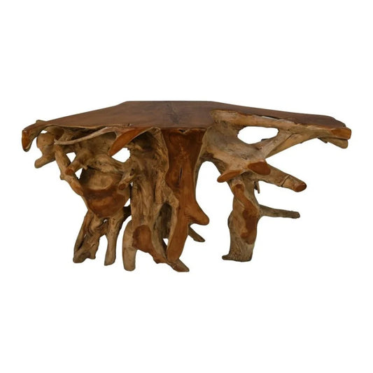 Sidetable 2 tinten - 125x40x70 - Naturel/gebleekt - Teak - Velaria Interiors