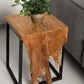 Small Flower Table - 35x35x50 - Naturel/zwart - Teakhout/ijzer - Velaria Interiors